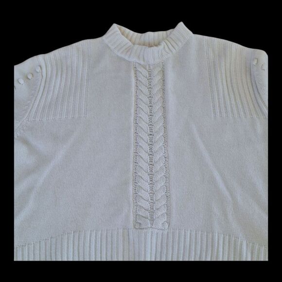 NOTSHY Cashmere France Sweater Jumper Nupp Stitch Cable Knit Cream L Relaxed Fit - Picture 2 of 16